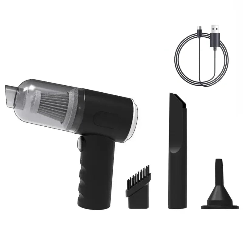 9000Pa Wireless Car Vacuum – USB Rechargeable Mini Cleaner