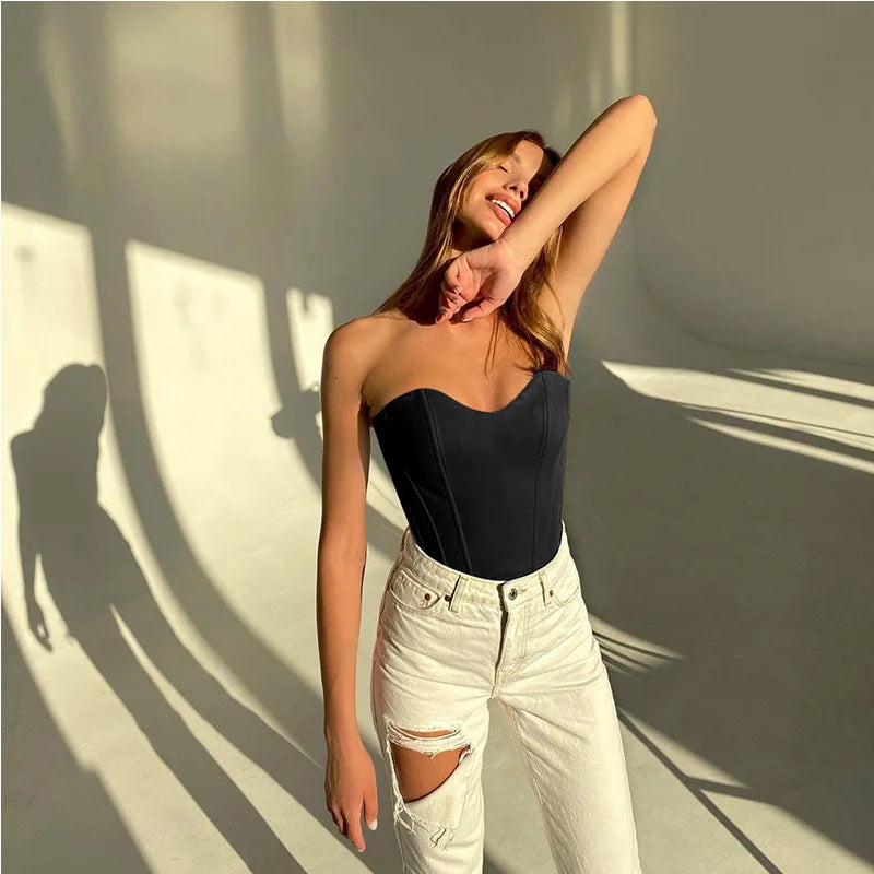 Sexy Strapless Slim Tube Top – Summer 2024