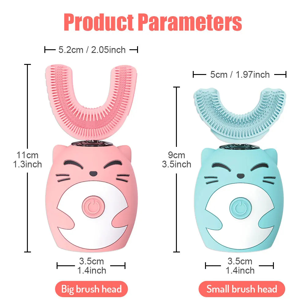 Kids U-Shaped Sonic Electric Toothbrush – 360° USB Rechargeable Cleaner