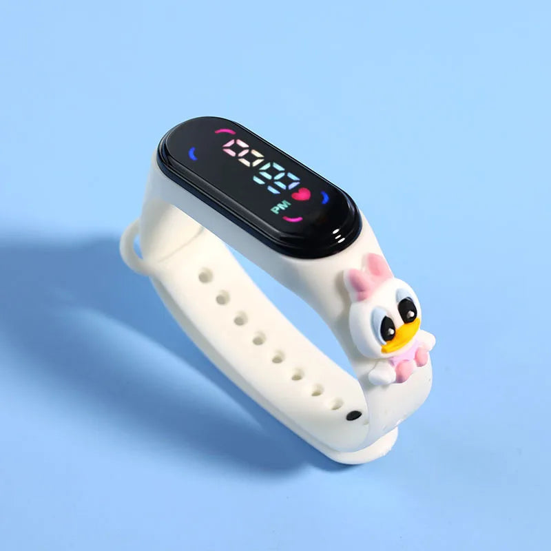 Kids' Fashion LED Watch – Mickey & Spiderman Design, Waterproof Sports Bracelet