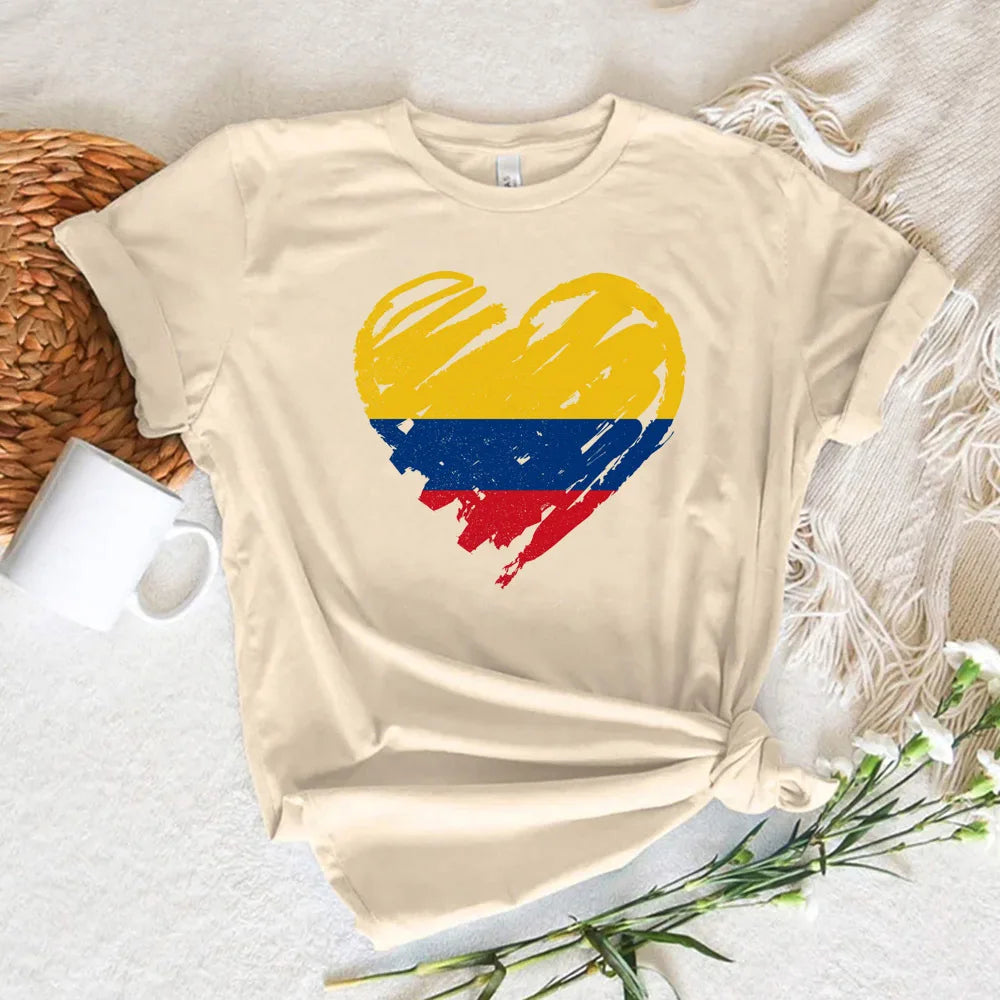Colombia t-shirt women active wear anime designer top girl comic clothes