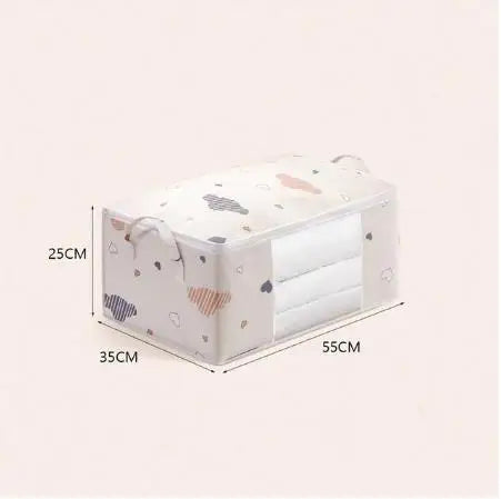 Large Capacity Clothes Storage Bag — Foldable Organizer with Reinforced Handles & Sturdy Zipper for Bedding and Blankets