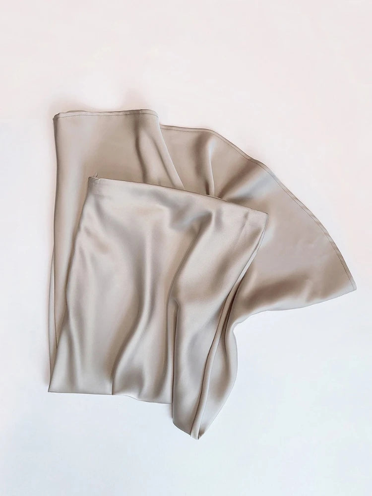Summer Satin High Waist Fishtail A-Line Skirt for Women