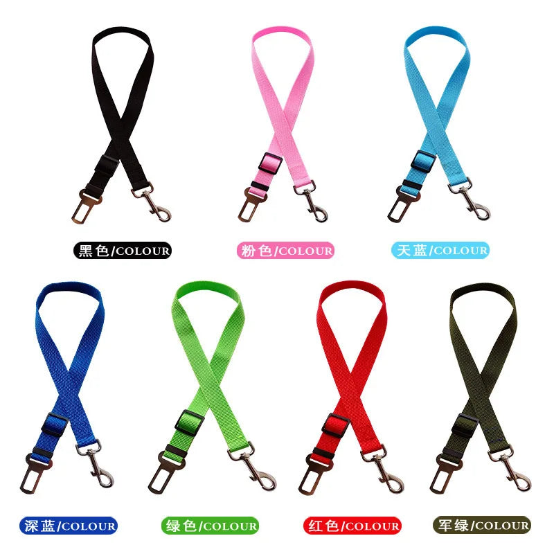 Adjustable Pet Car Seat Belt – Dog & Cat Safety Harness Clip