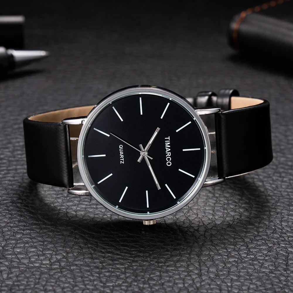 Simple Fashion Metal Round Dial Quartz Watch – Unisex Minimalist