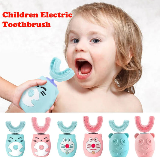 Kids U-Shaped Sonic Electric Toothbrush – 360° USB Rechargeable Cleaner