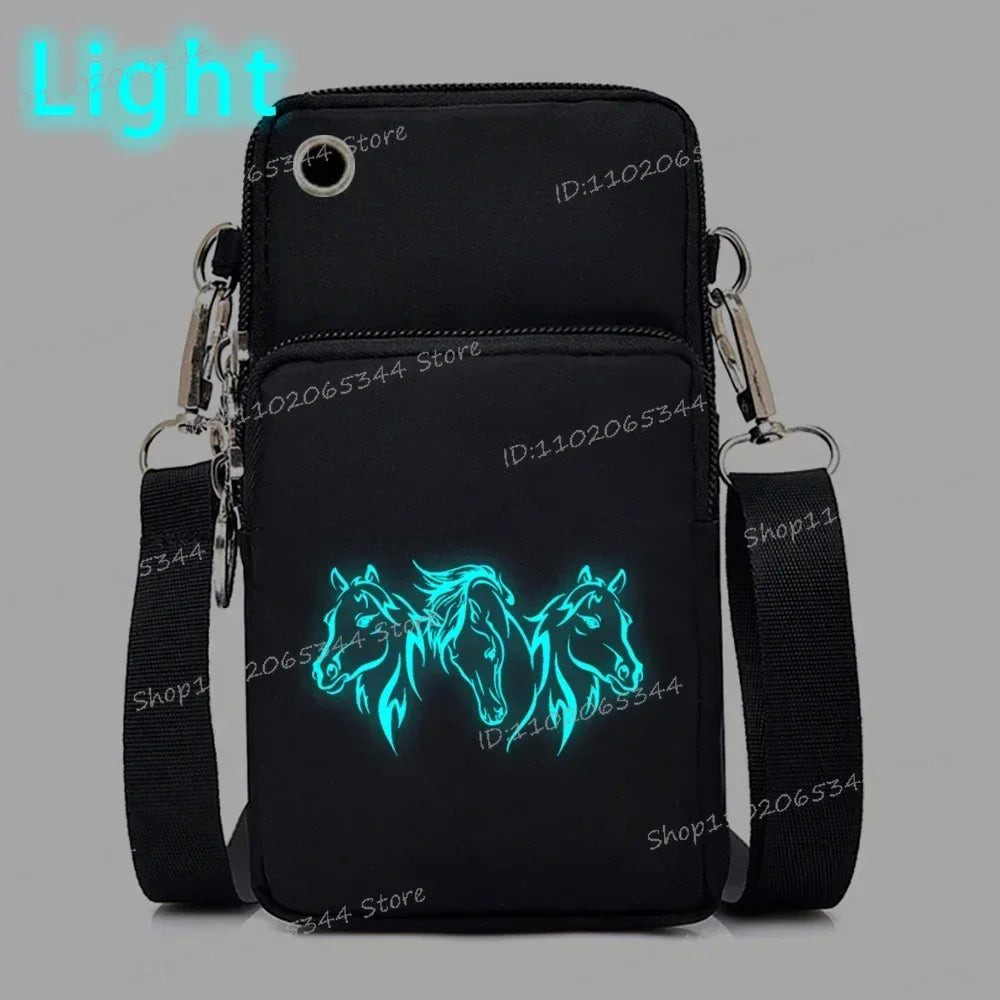 Fashion Mini Phone Bag Horse Print Crossbody for Women, Aesthetic Shoulder Bag