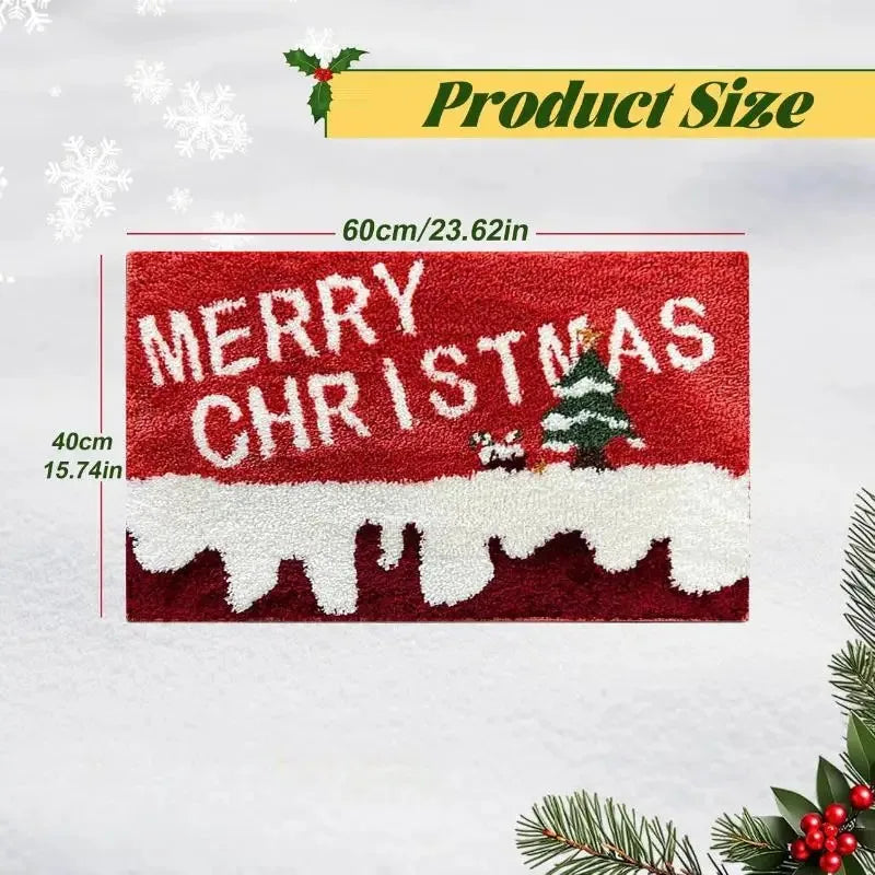 Christmas Door Mat – Gingerbread & Santa Holiday Foot Mat