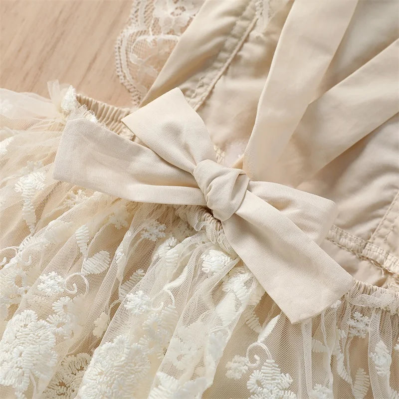 Baby Summer Romper – Newborn to 24M, Ruffle Sleeve & Lace Tutu Dress