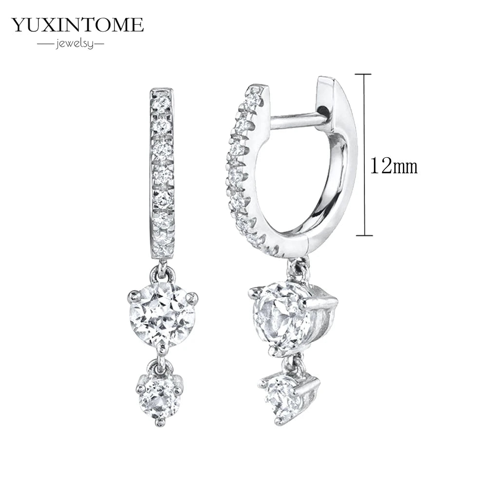 925 Sterling Silver White Zircon Tassel Hoop Earrings — Women’s Luxury Korean Fashion Jewelry 2025