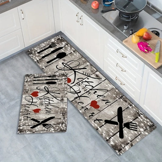Non-Slip Absorbent Kitchen & Entrance Mat – Retro Rug for Living Room