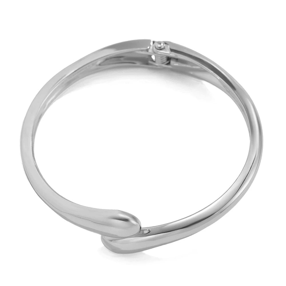 Chunky Metal Cuff Bracelet & Rings– Gold/Silver Waterdrop Jewelry for Women