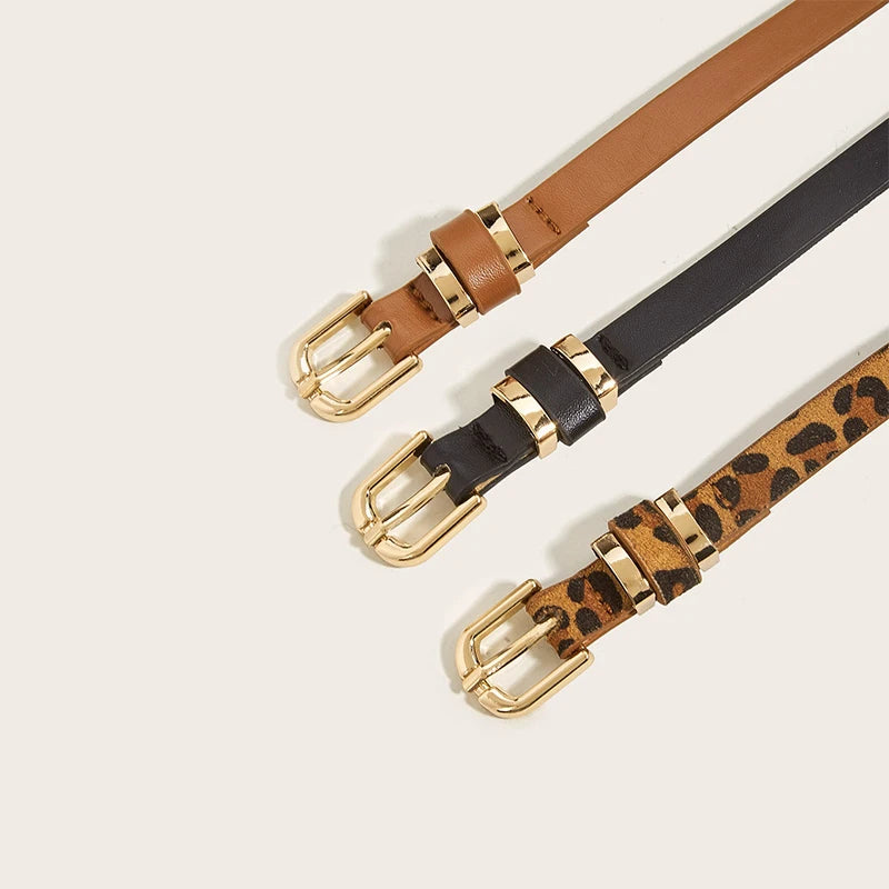 Women’s Fashion PU Leather Belt Designer Black Waist Strap for Dresses CY06