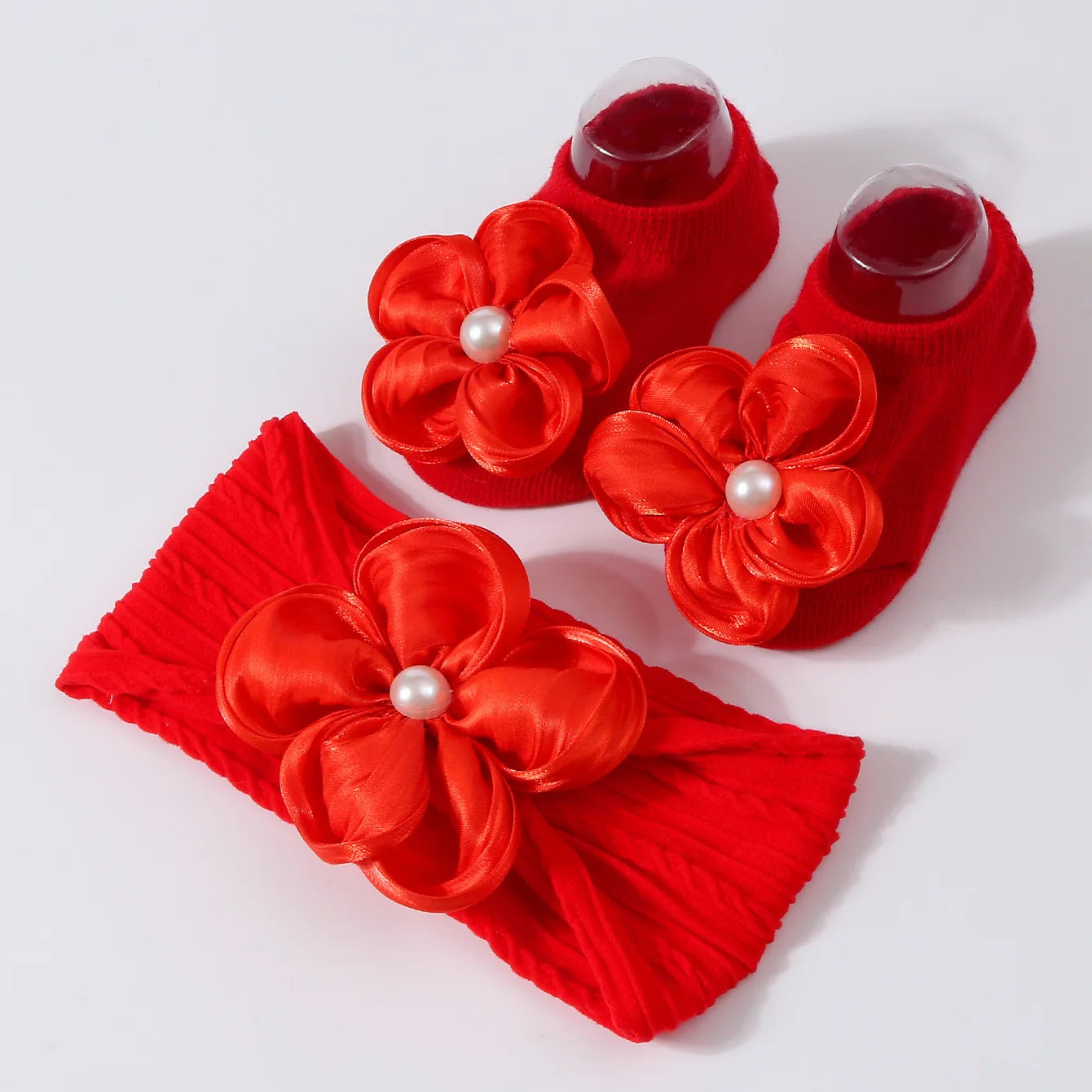 Baby Pearl Headband & Lace Socks Set (0–1Y)
