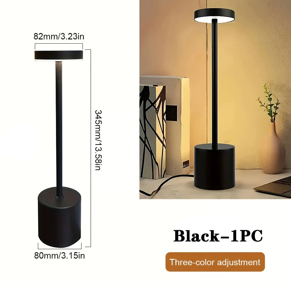 LED Touch Table Lamp – Rechargeable Wireless Night Light for Home & Hospitality