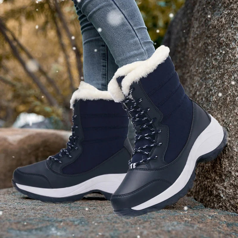 Women's Platform Snow Boots – Non-slip, Fur-Lined, Waterproof, Warm Ankle & Thigh-High Styles