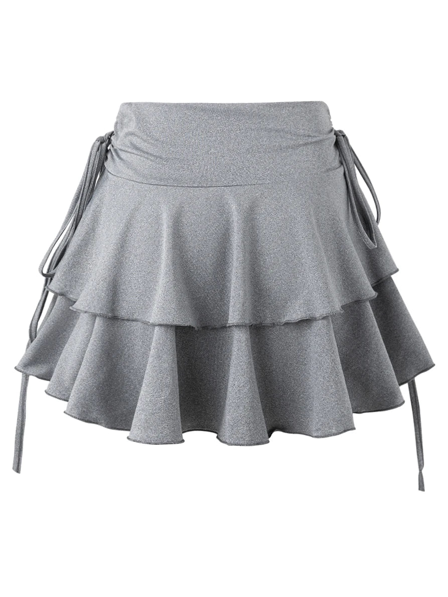 2025 Women’s Summer High Waist Slim Fit Solid Color Short Skirt