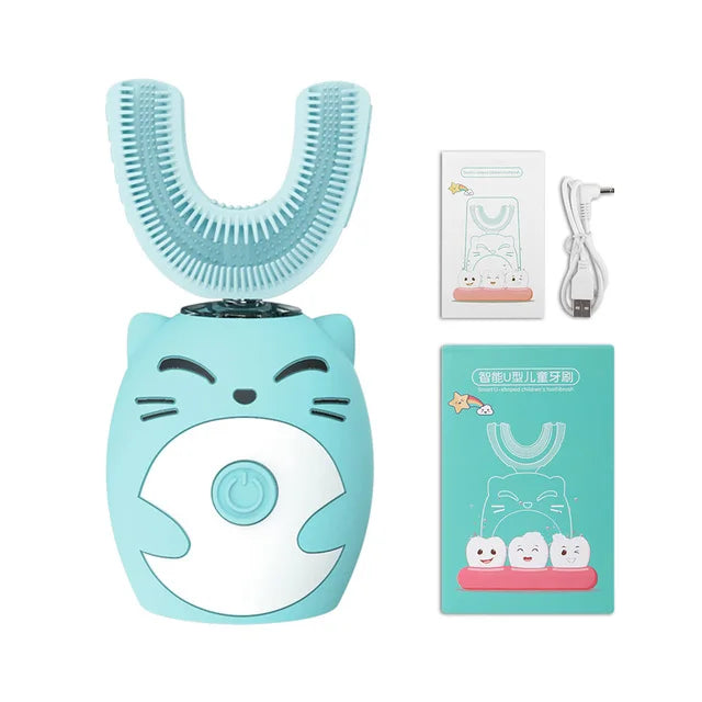 Kids U-Shaped Sonic Electric Toothbrush – 360° USB Rechargeable Cleaner