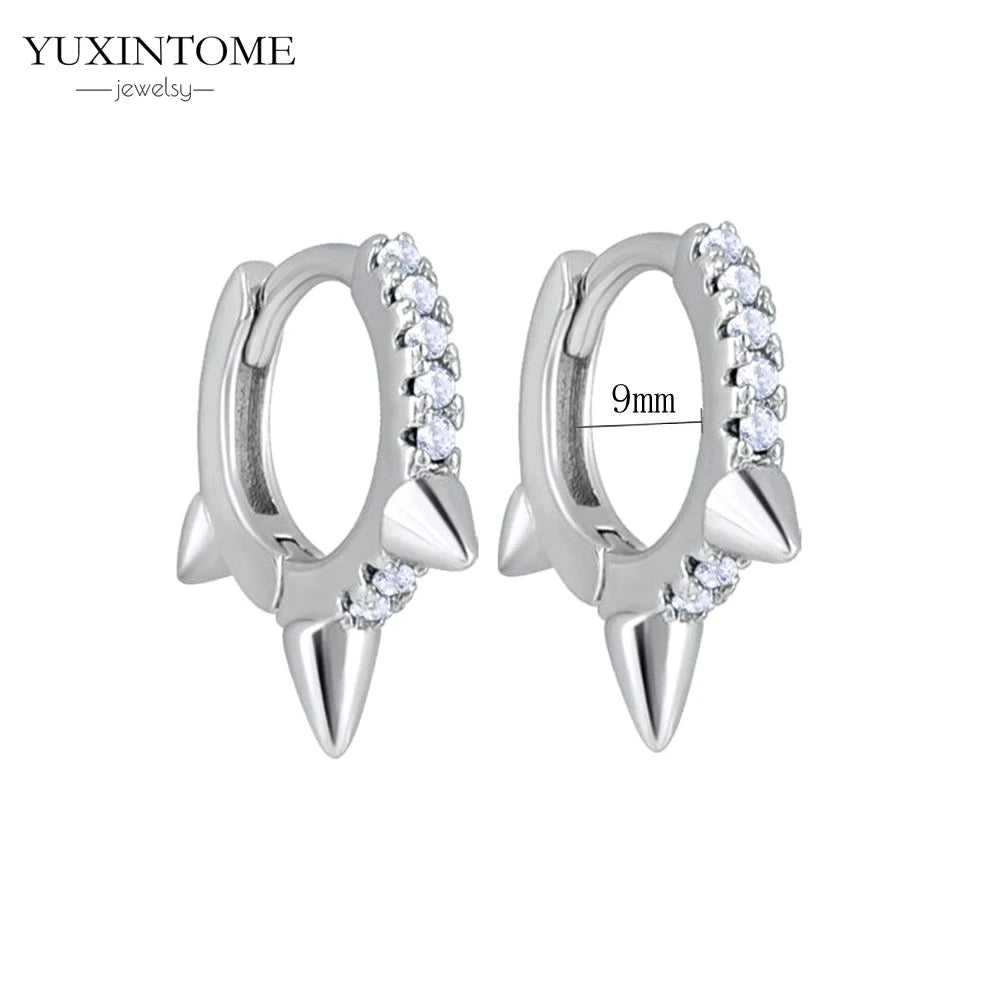 925 Sterling Silver White Zircon Tassel Hoop Earrings — Women’s Luxury Korean Fashion Jewelry 2025