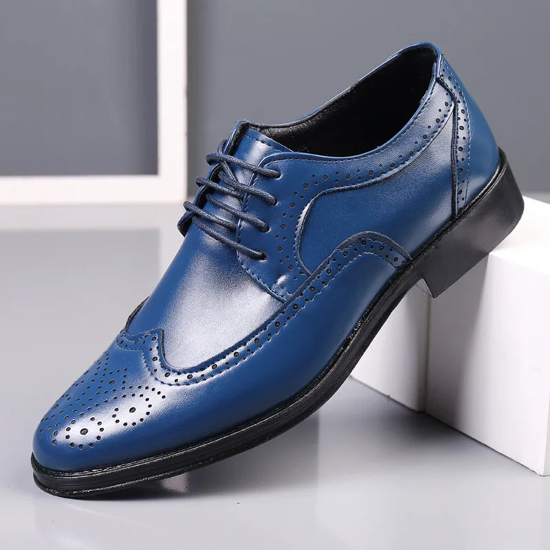 Handcrafted Men’s Oxford Shoes Genuine Leather Brogue Classic Business Formal Dress Shoes