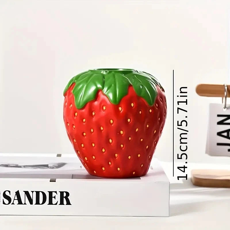 Creative Strawberry Vase – Decorative Flower Pot for Home & Living Room