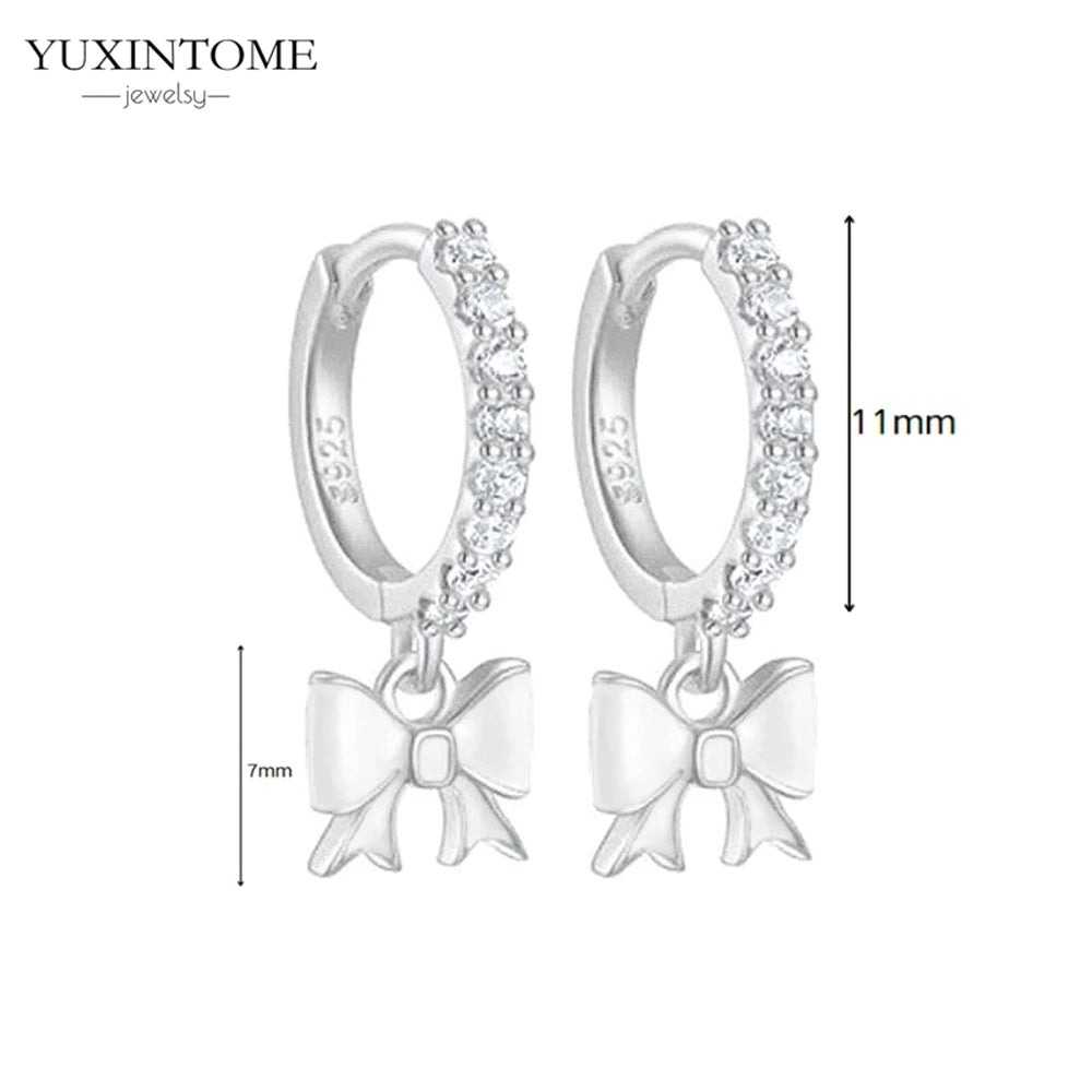 925 Sterling Silver White Zircon Tassel Hoop Earrings — Women’s Luxury Korean Fashion Jewelry 2025
