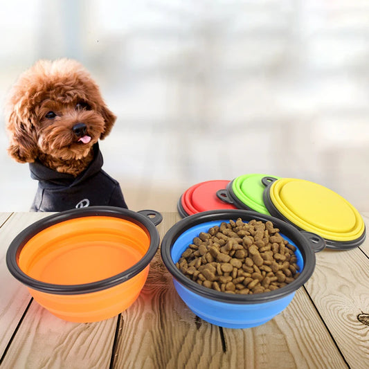 50/1000ml Collapsible Silicone Dog Bowl – Portable Travel Feeder