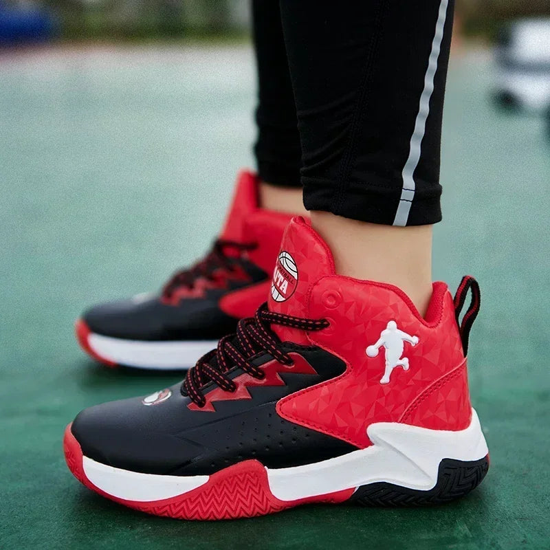 Kids’ Basketball Shoes – Breathable, Non-Slip, Lace-Up Sneakers for Indoor & Outdoor Sports