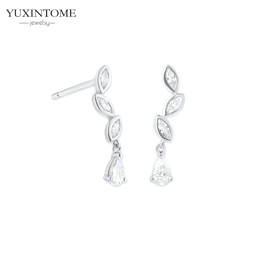 925 Sterling Silver White Zircon Tassel Hoop Earrings — Women’s Luxury Korean Fashion Jewelry 2025