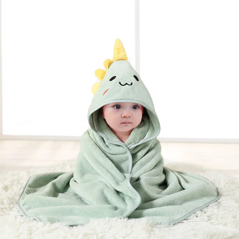Toddler Hooded Coral Fleece Bath Towel