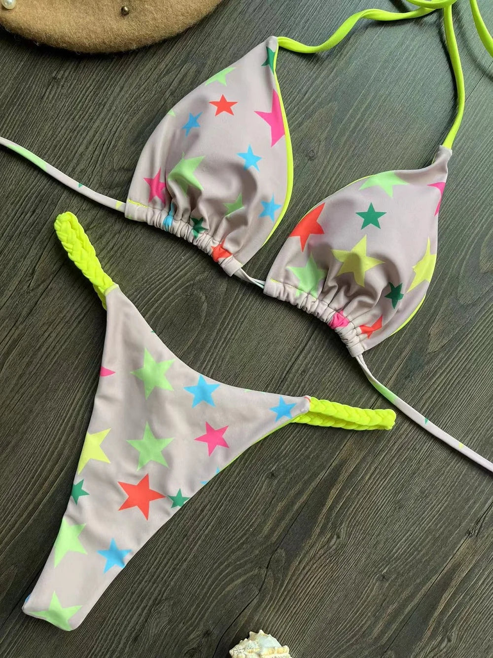 High-Waist Zebra Print Bikini – Brazilian Thong Set