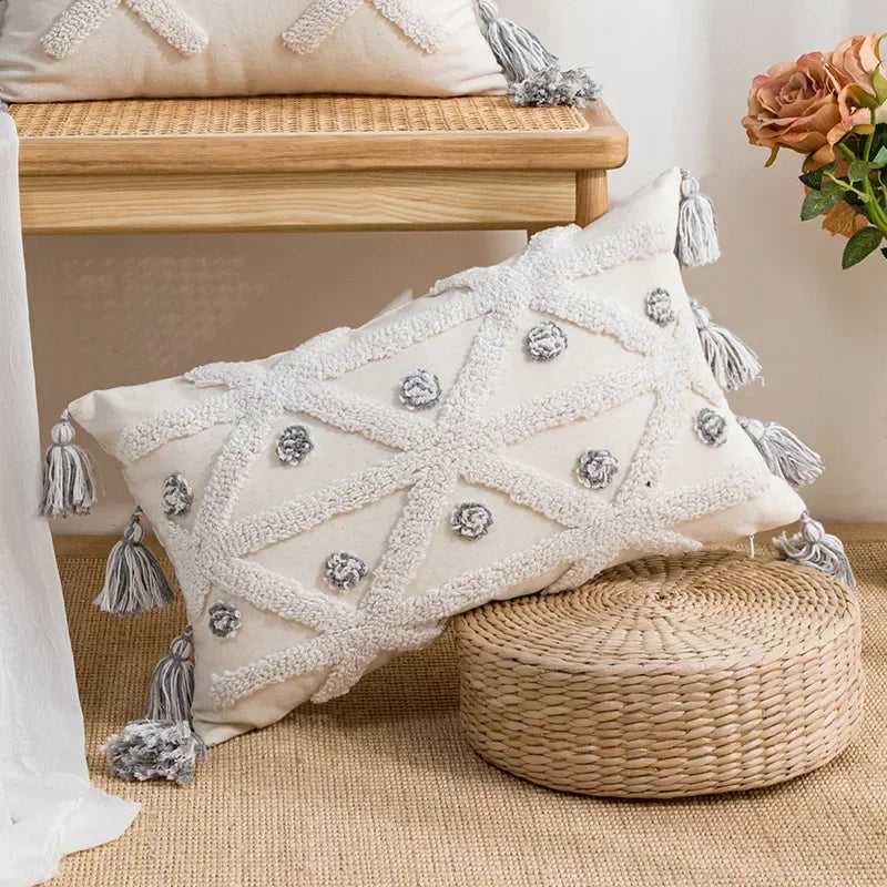 Cotton Embroidered Pillow Cover – Sofa/Home Decor