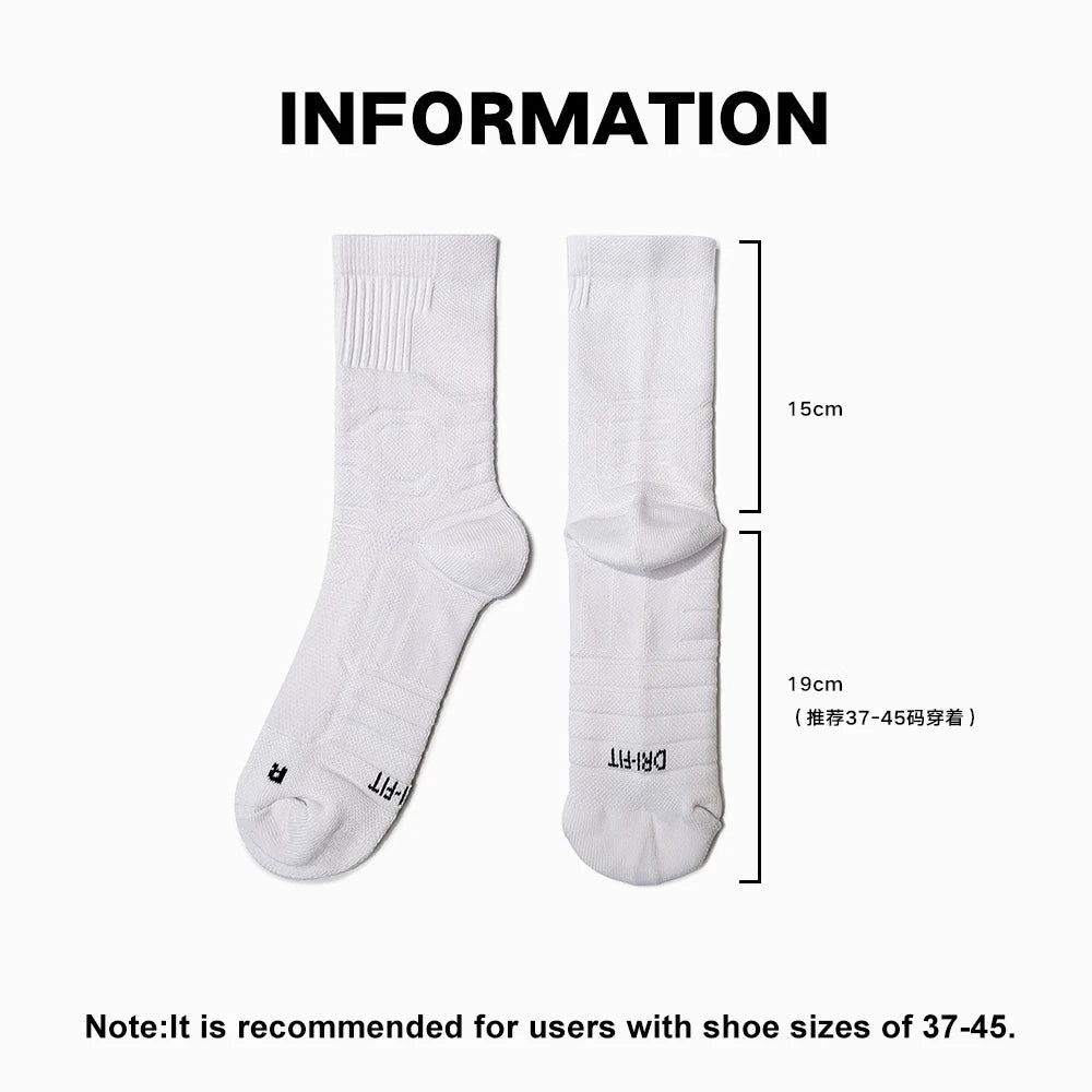 Men’s Basketball Sports Socks Mid-Length Thick Cushion Running Socks