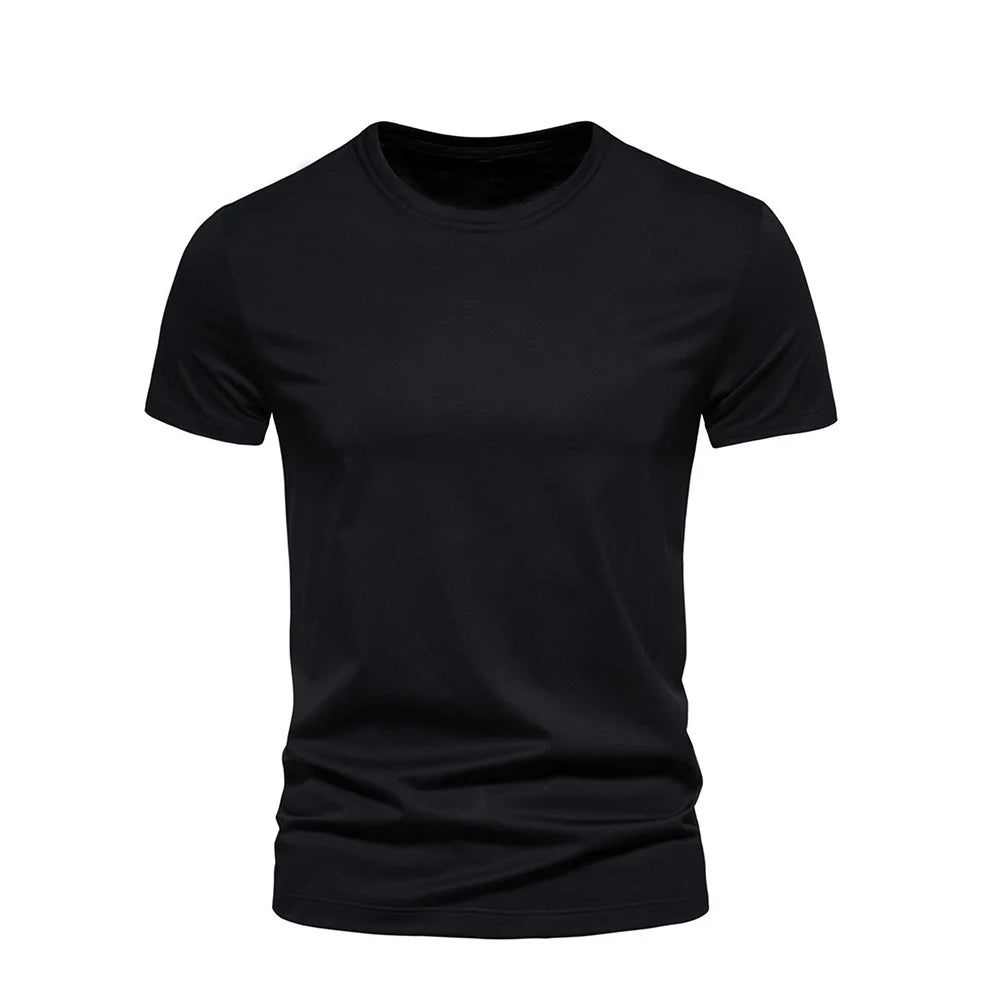Men's Fashion Cotton Tshirt– Unisex, Short Sleeve, Casual, Solid Color, O-Neck