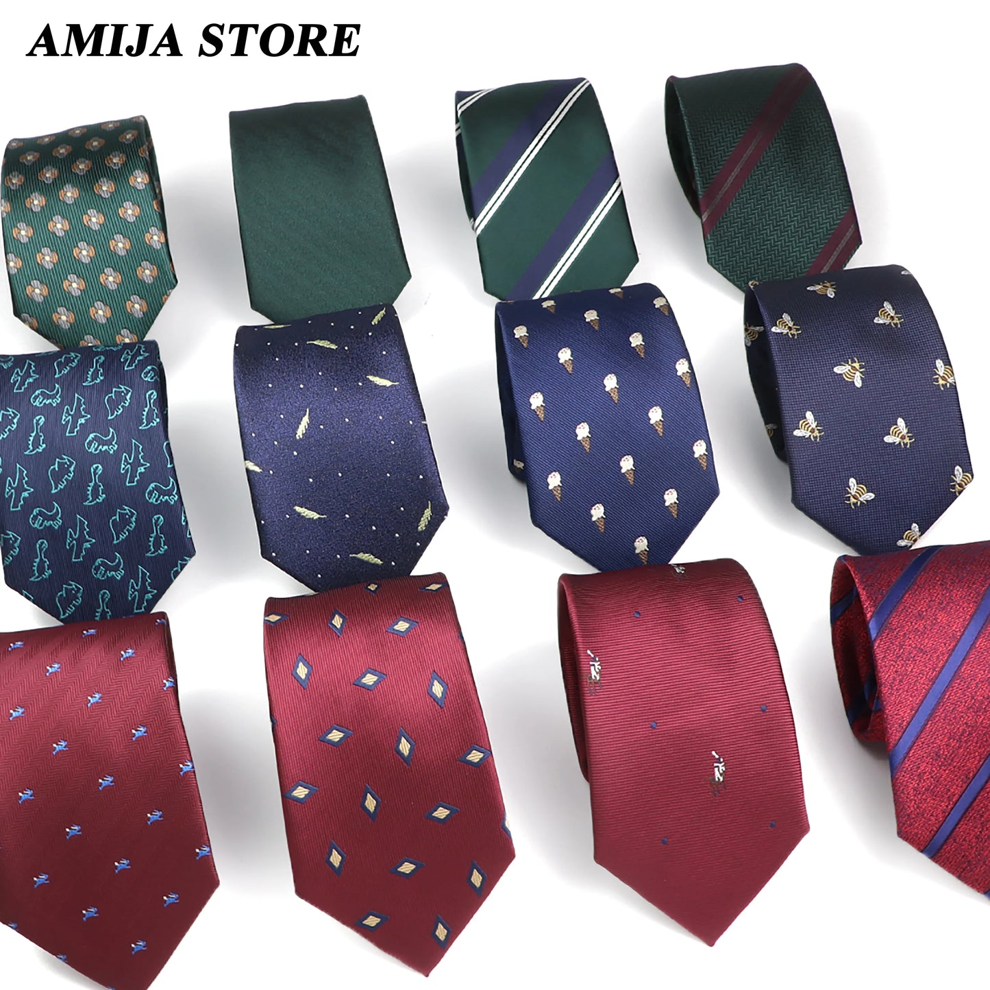 Men’s Jacquard Neck Ties 7cm – Floral & Stripe Design Necktie for Wedding, Party, Business & Daily Wear Gift