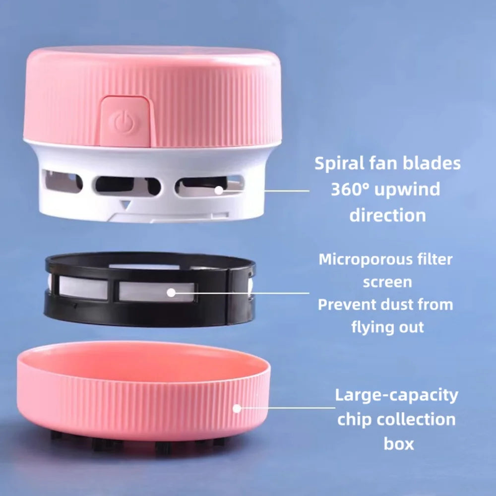Portable Desktop & Car Vacuum Cleaner – Mini Handheld Table Sweeper