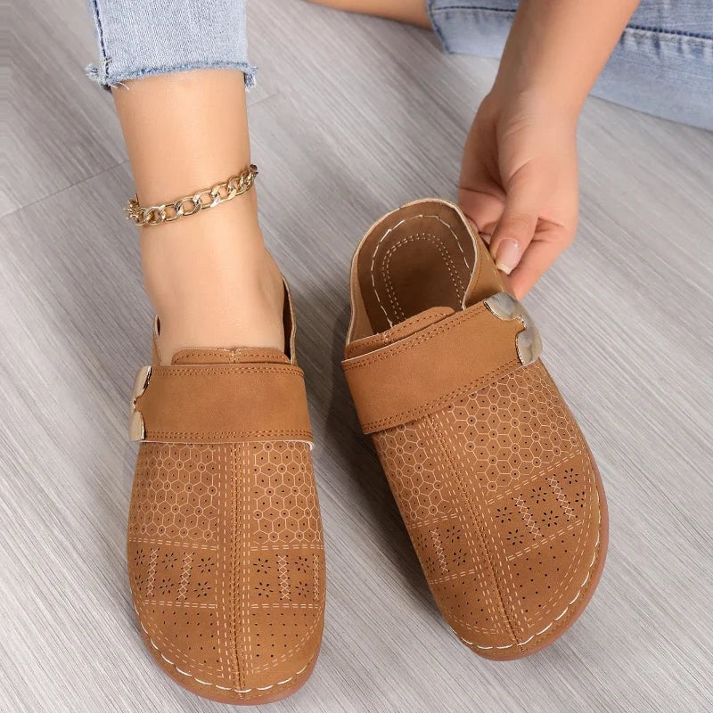 Women’s Summer Open-Toe Slippers – Flat Low Heel Fashion Slides