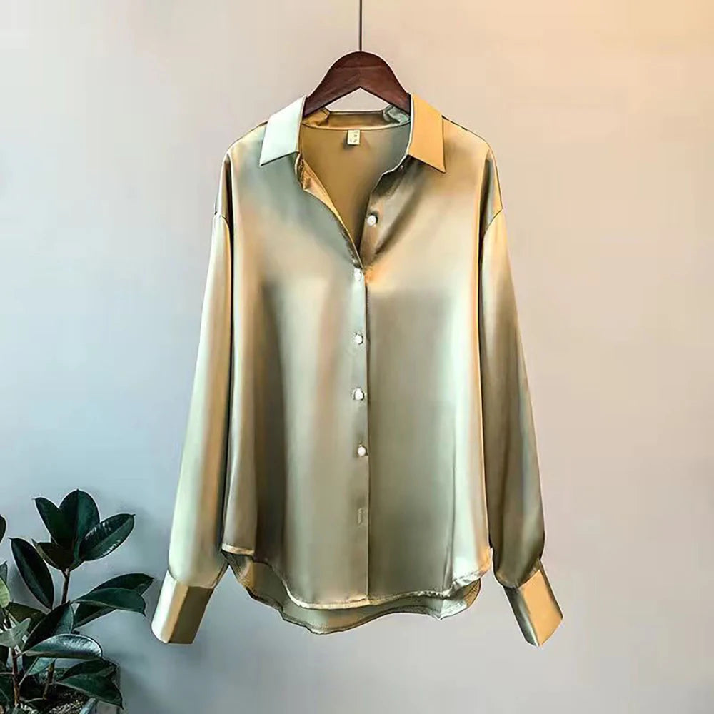 2025 Spring Satin Long Sleeve– Elegant, Sweet & Casual