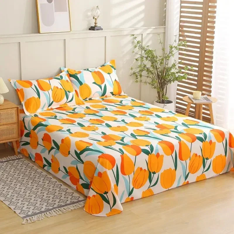 3-Piece Floral Bed Sheet Set – Double, Queen & King Sizes with Pillowcases