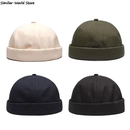 Vintage Brimless Beanie – Unisex, Adjustable, Trendy Winter Cap