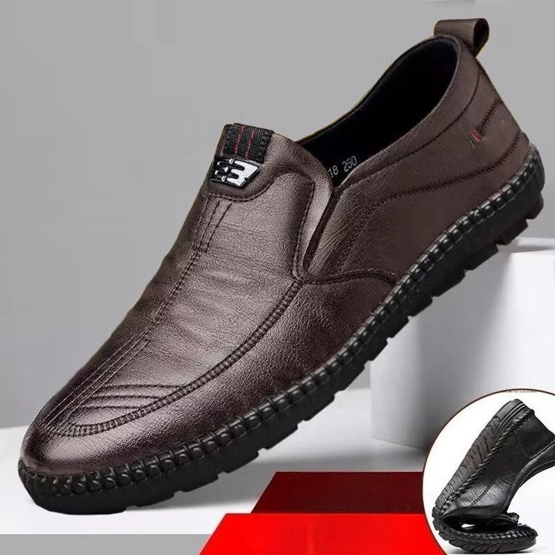 Men’s PU Leather Loafers – Slip-On Casual Shoes for Walking, Driving & Office