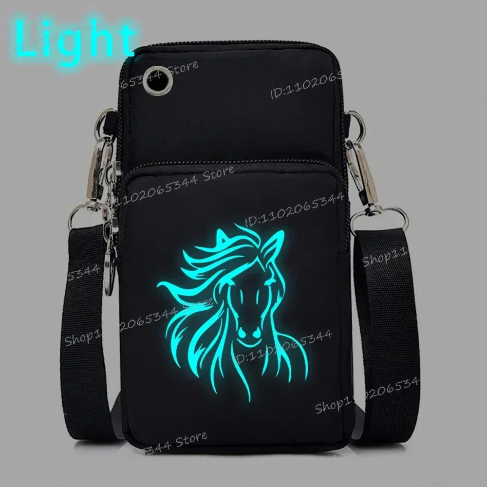 Fashion Mini Phone Bag Horse Print Crossbody for Women, Aesthetic Shoulder Bag