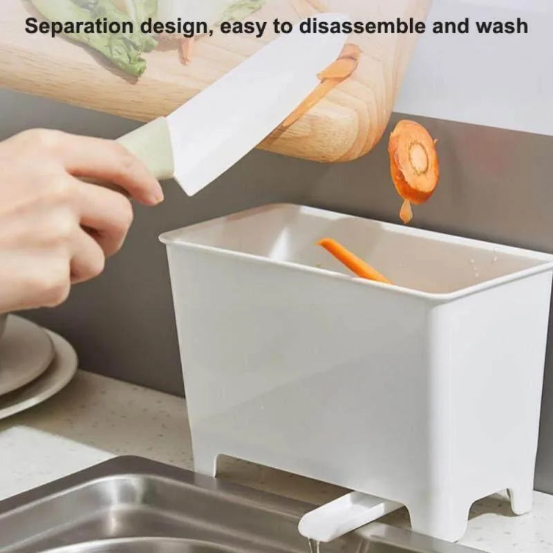 Mini Kitchen Trash Can – Sink Drain Basket with Dry-Wet Separation & Filtration