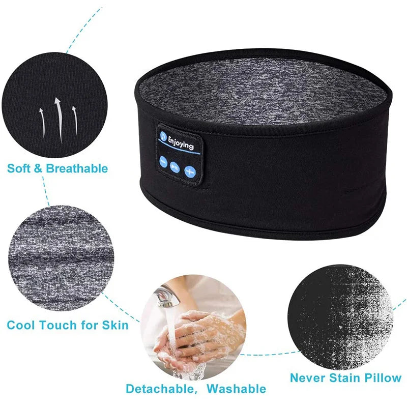 Bluetooth Headband – Wireless Earphones & Music Eye Mask for Sports and Sleep.