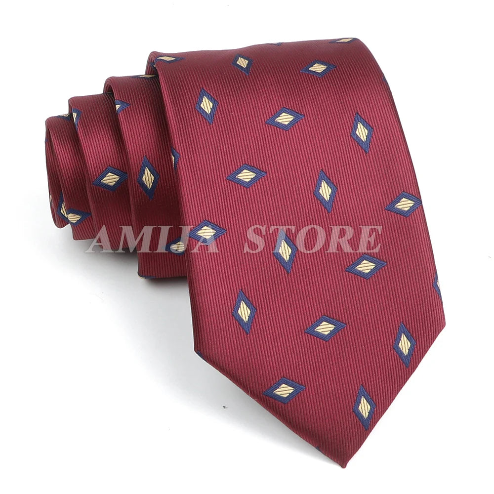 Men’s Jacquard Neck Ties 7cm – Floral & Stripe Design Necktie for Wedding, Party, Business & Daily Wear Gift