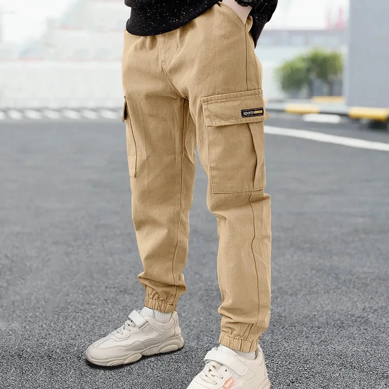 2025 Boys' Casual Long Pants Spring Autumn Kids 3-12Y Outdoor Sports Trousers