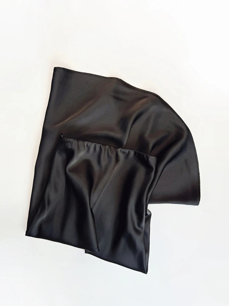 Summer Satin High Waist Fishtail A-Line Skirt for Women