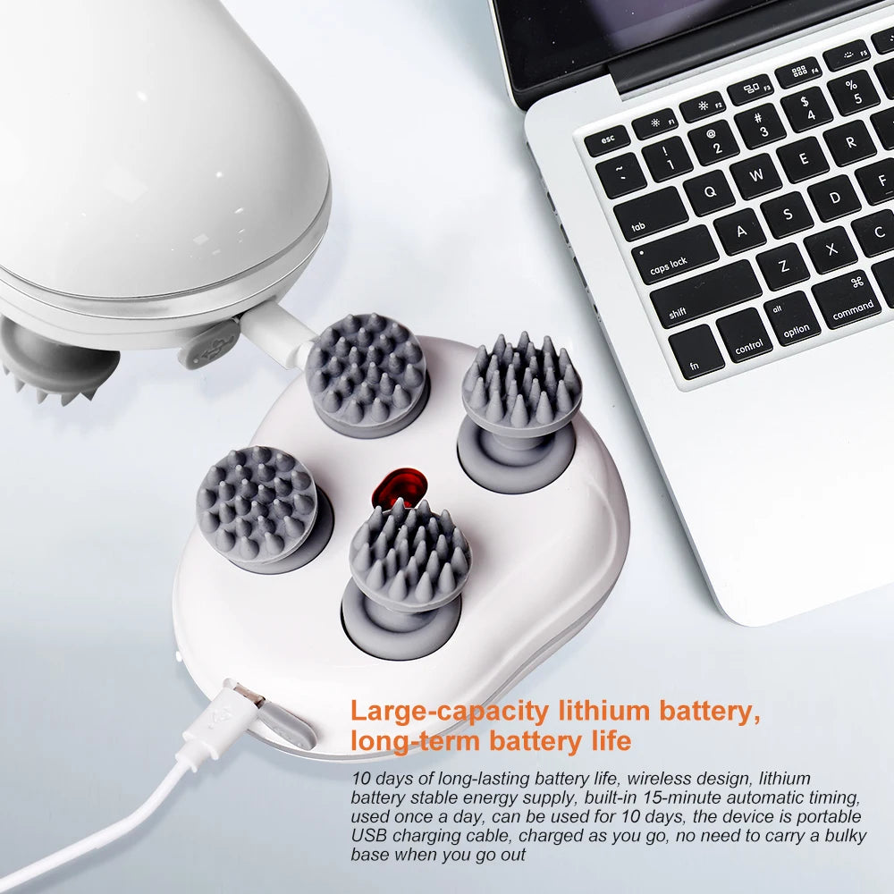 Electric Head & Scalp Massager – Rechargeable Anti-Stress Massage Tool