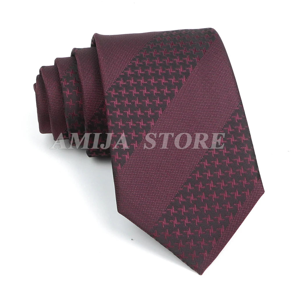 Men’s Jacquard Neck Ties 7cm – Floral & Stripe Design Necktie for Wedding, Party, Business & Daily Wear Gift