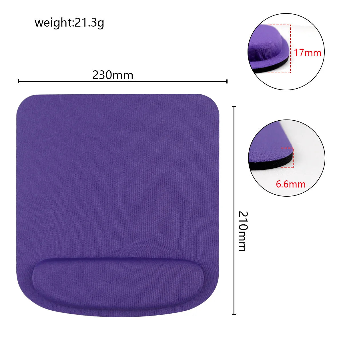 Computer Gaming Mouse Pad – Ergonomic Wrist Rest, EVA Material, Solid Color, Comfortable Desk Mat for Office & Home